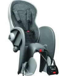 BABY SEAT - Polisport Wallaby, Deluxe, Q/R, 5 Point Adjustable Safety Harness, Easy Assemble, GREY/SILVER