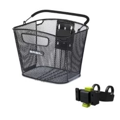 Basil Black Basket And Handlebar Front
