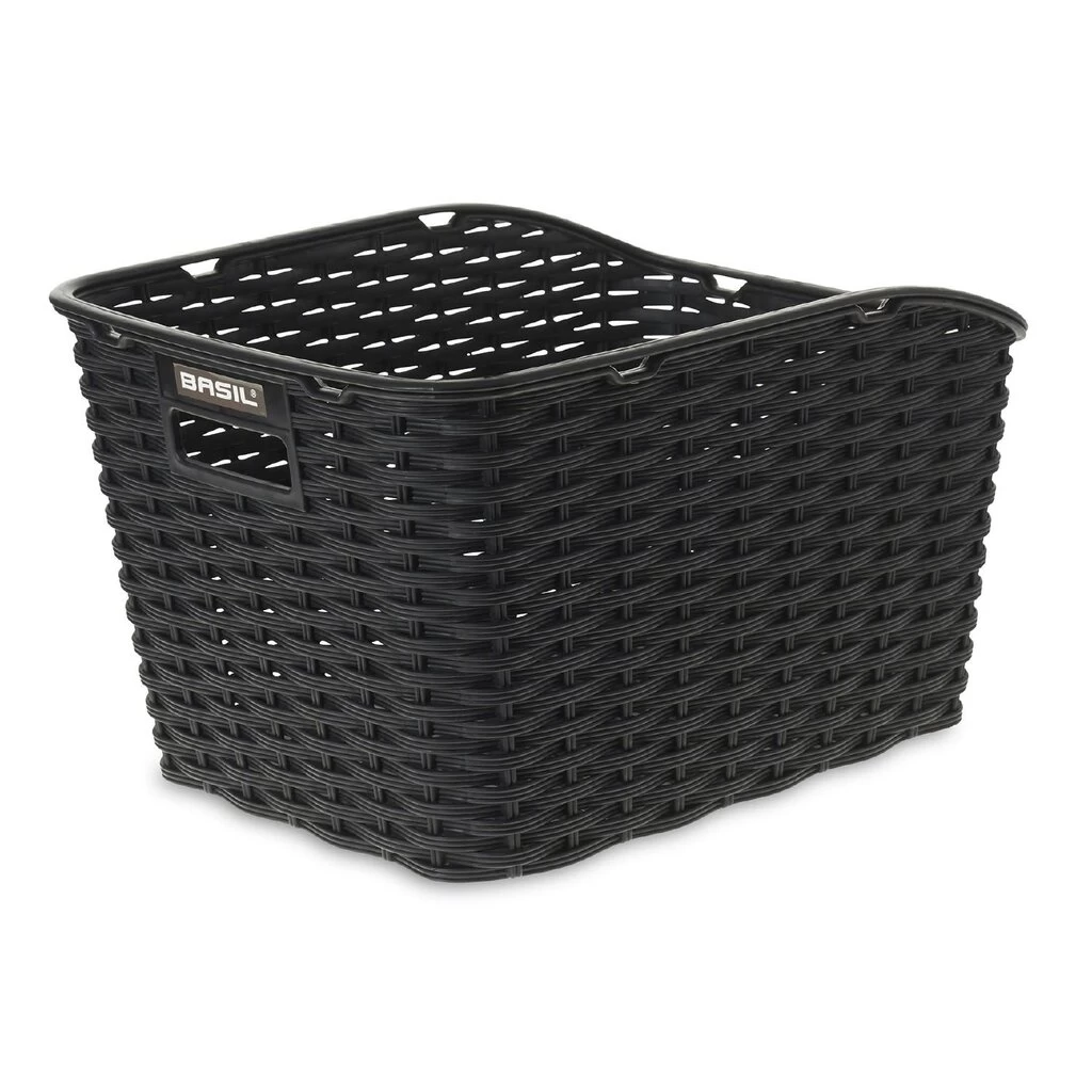 Basil Weave Synthetic Basket - Black 1 Basil Weave Synthetic Basket - Black