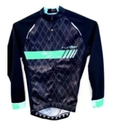Funkier Kids Pro Light Weight L/S Jersey - Black/Celeste 14