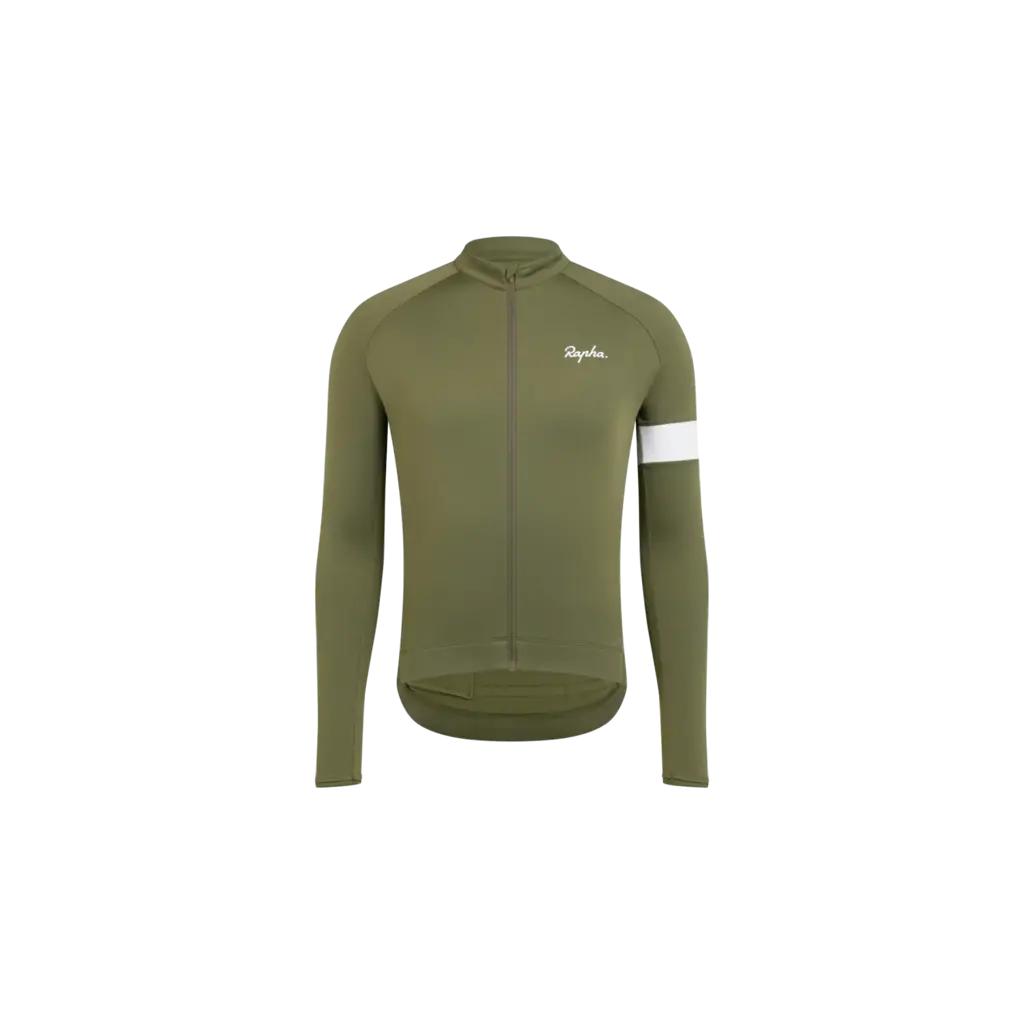 Rapha Core Long Sleeve Cycling Jersey - Khaki 1 Rapha Core Long Sleeve Cycling Jersey - Khaki
