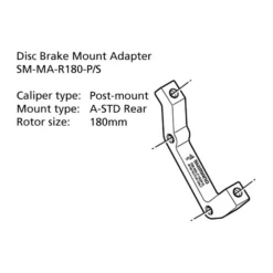 Shimano SM-MA-R180-PS Aadapter 180mm Caliper: Post Mount: A-STD Rear