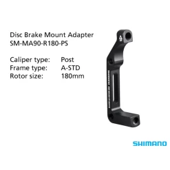 Shimano SM-MA90-R180-PS Adapter 180mm Caliper: Post Mount: A-STD Rear