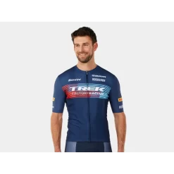 Santini Trek Factory Racing Men’s Team Replica Cycling Jersey - Blue