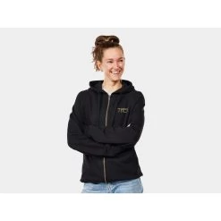 Trek Vintage Logo Zip-Up Unisex Hoodie Black