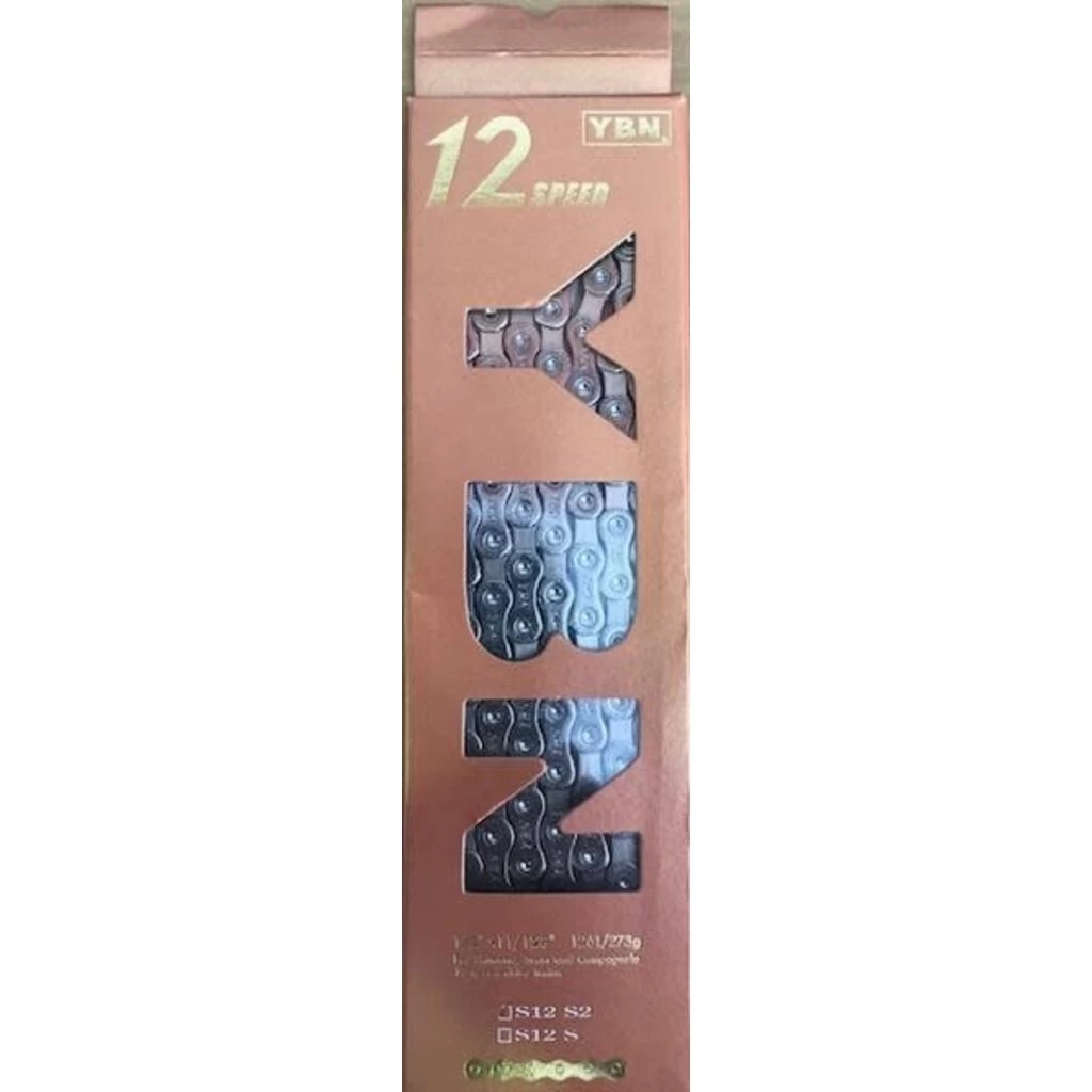YABAN Chain - 12 Speed - S2 - 1/2 X 11/128 X 126L - Solid Pin & Plate - 5.25mm - Silver/Grey 1 YABAN Chain - 12 Speed - S2 - 1/2 X 11/128 X 126L - Solid Pin & Plate - 5.25mm - Silver/Grey